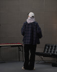Plaid Overshirt-Navy