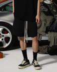 Nylon Panel Shorts-Black