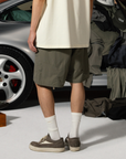 Nylon Panel Shorts-Sage Green