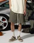 Nylon Panel Shorts-Sage Green