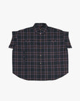 Plaid Overshirt-Navy