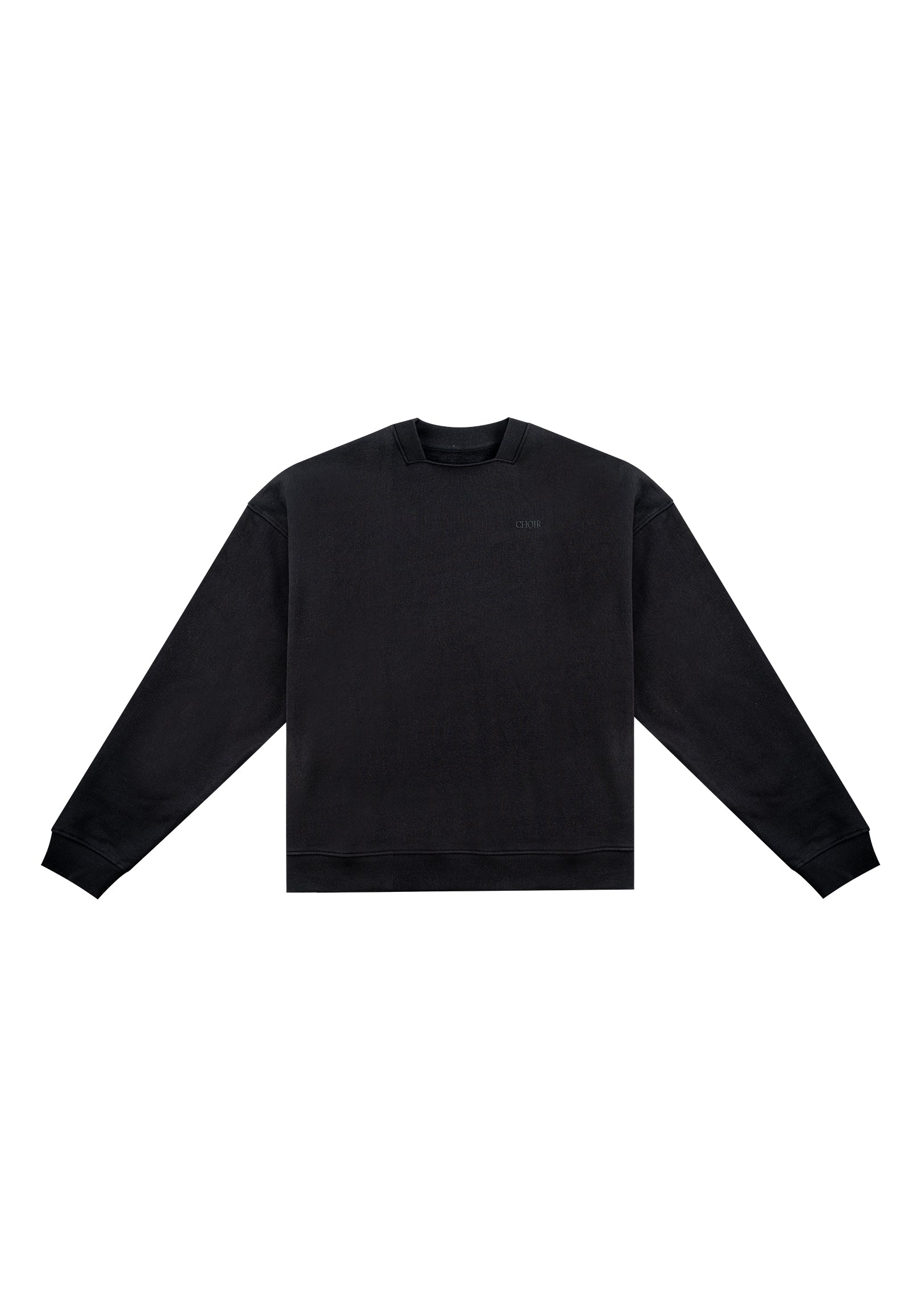 Neutrals Square  Collar Crew Neck - Black