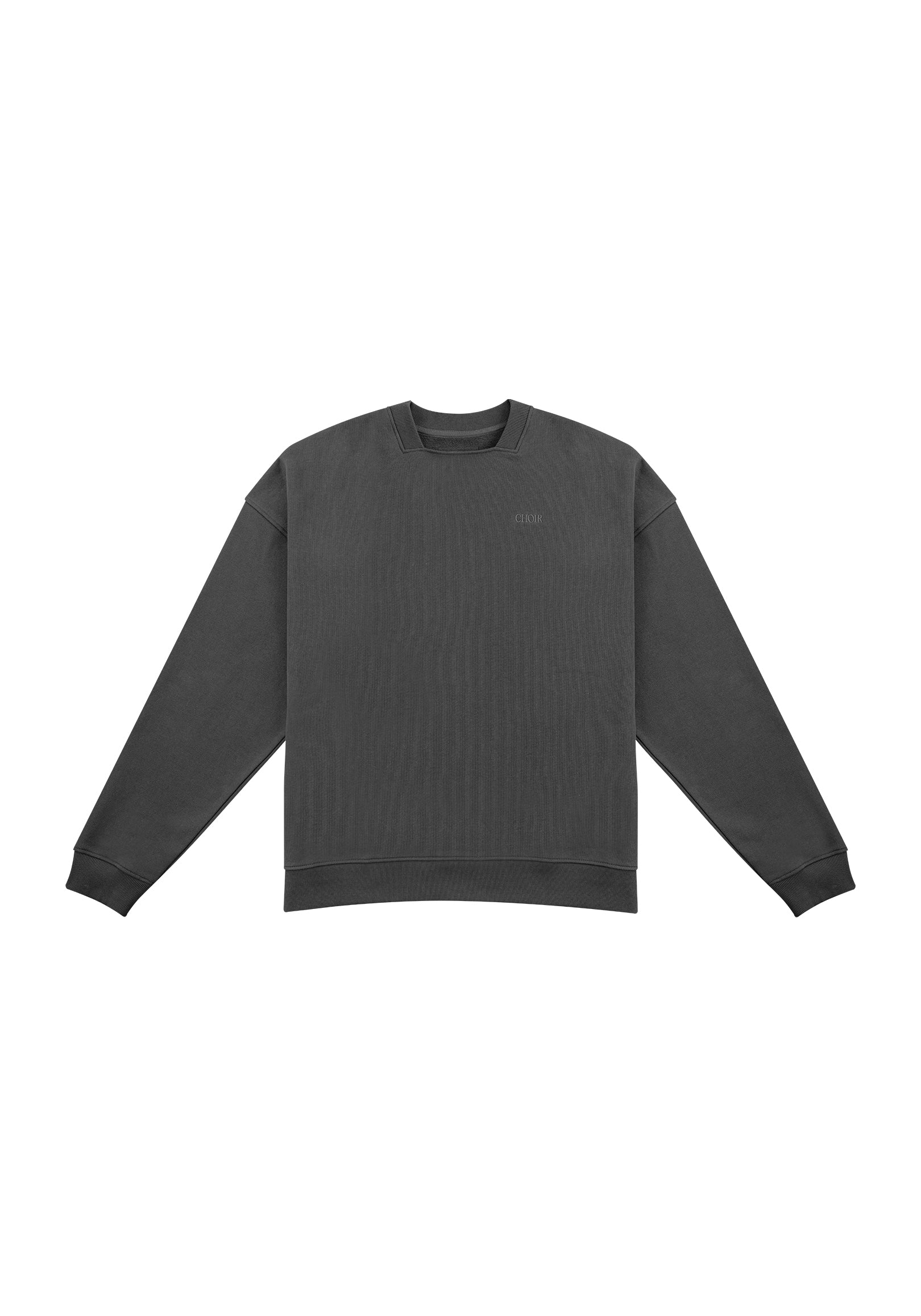 Neutrals Square  Collar Crew Neck - Gray
