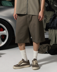 Twist shorts-Mocha