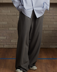 Wide Trousers-Grey