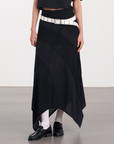Wrap Midi Drape Skirt 垂墜中長裙 - Black