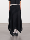 Wrap Midi Drape Skirt 垂墜中長裙-Black