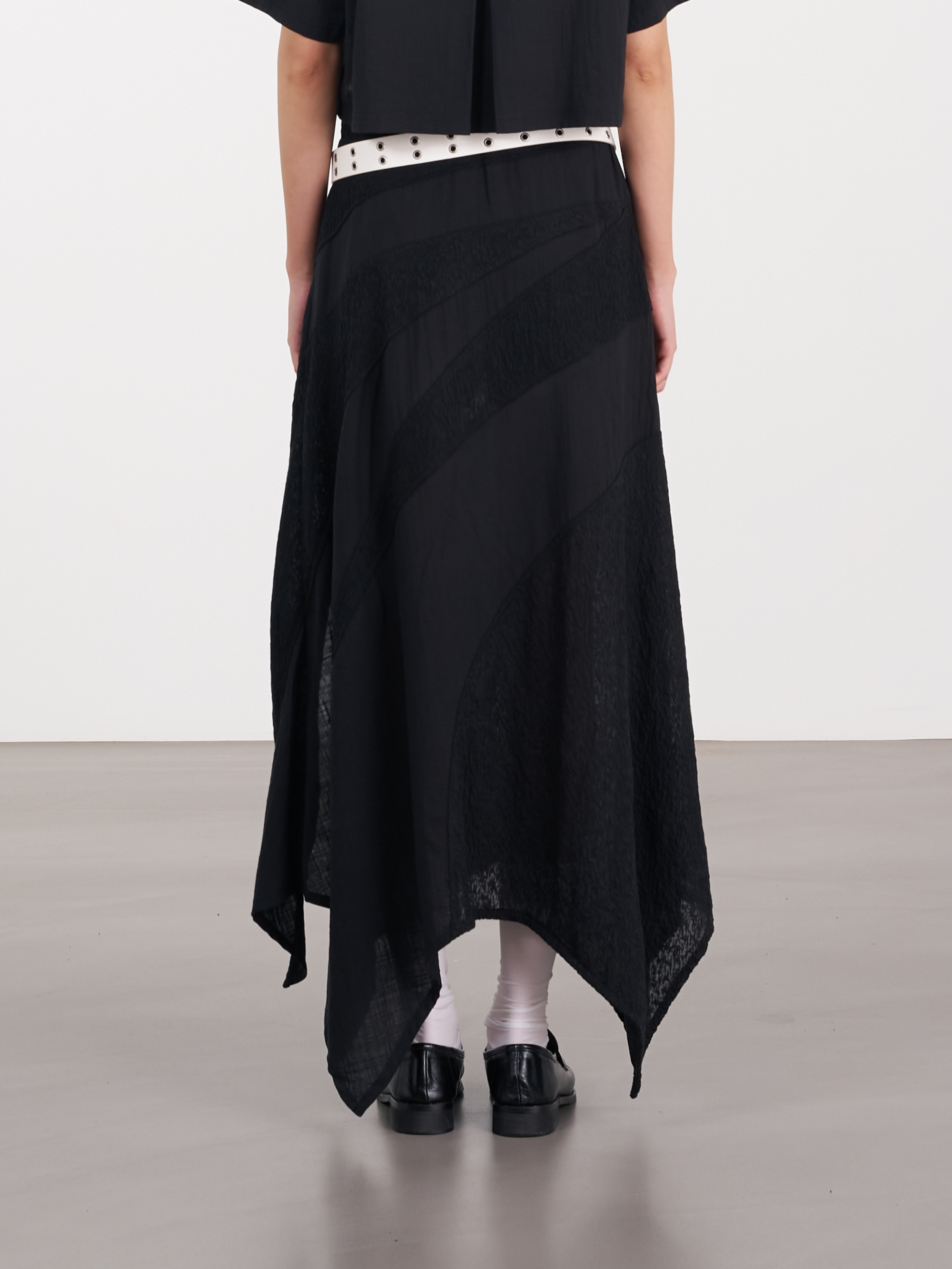 Wrap Midi Drape Skirt 垂墜中長裙 - Black