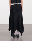 Wrap Midi Drape Skirt 垂墜中長裙 - Black