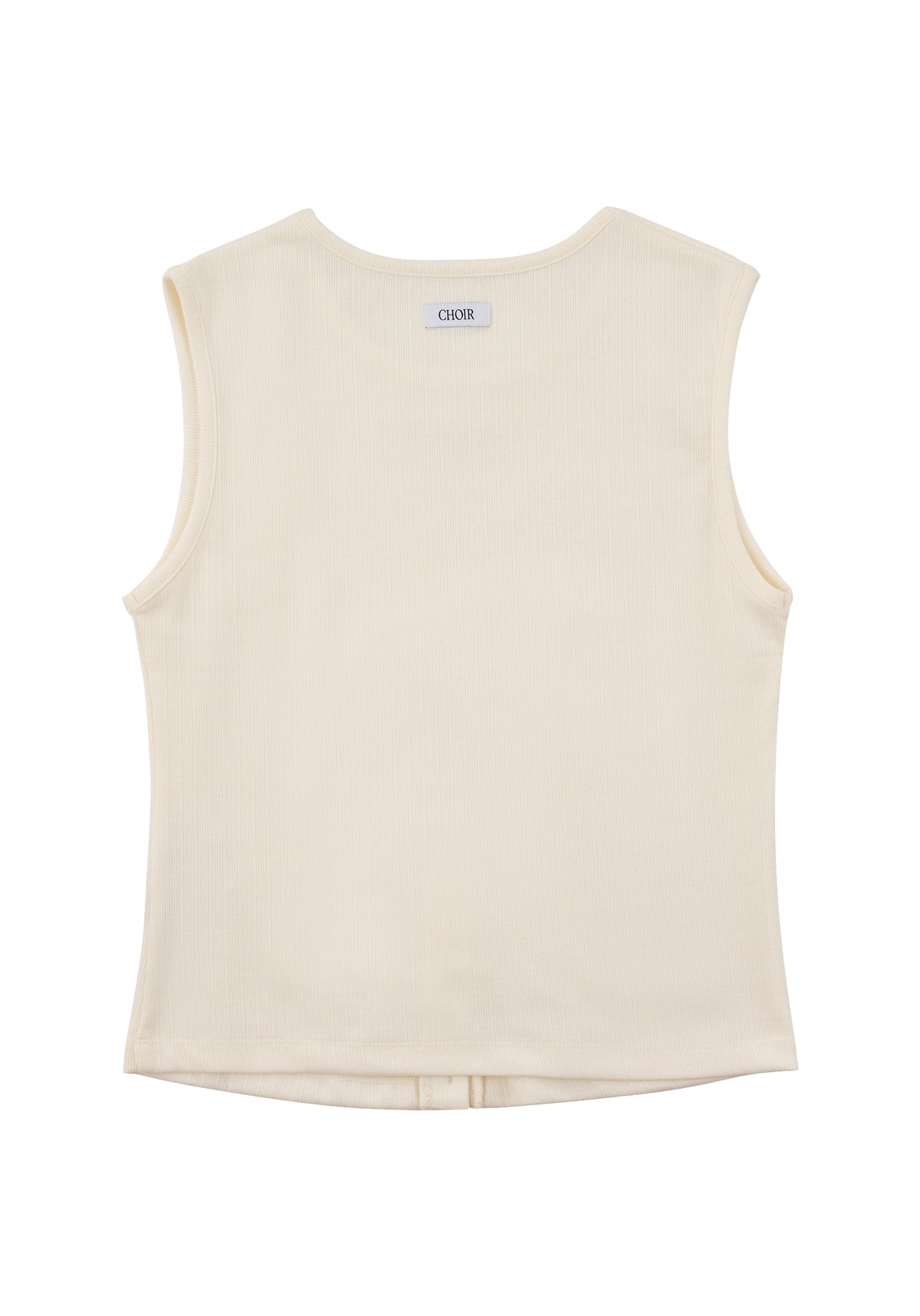 Rib Henley Tank 羅紋亨利背心-Beige