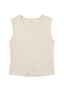 Rib Henley Tank 羅紋亨利背心-Beige