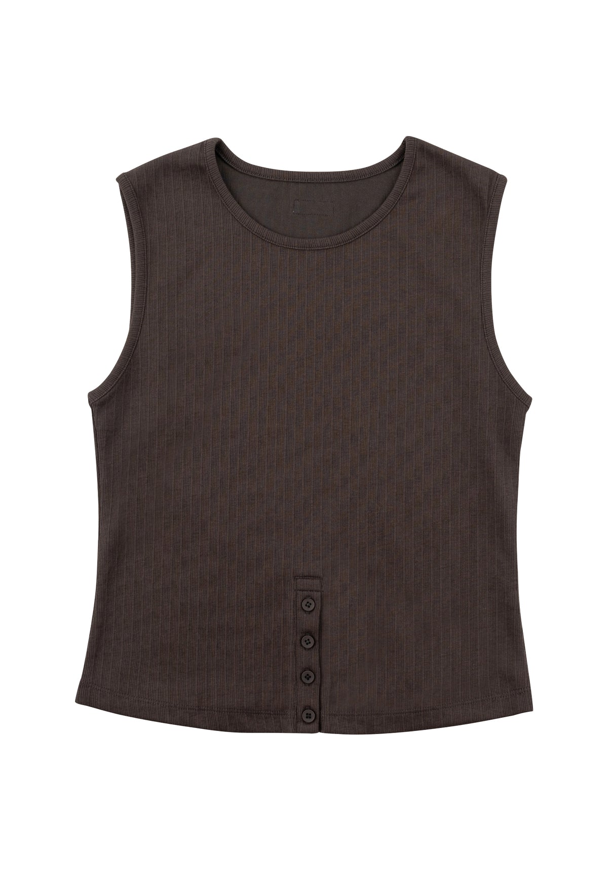 Rib Henley Tank 羅紋亨利背心-Gray