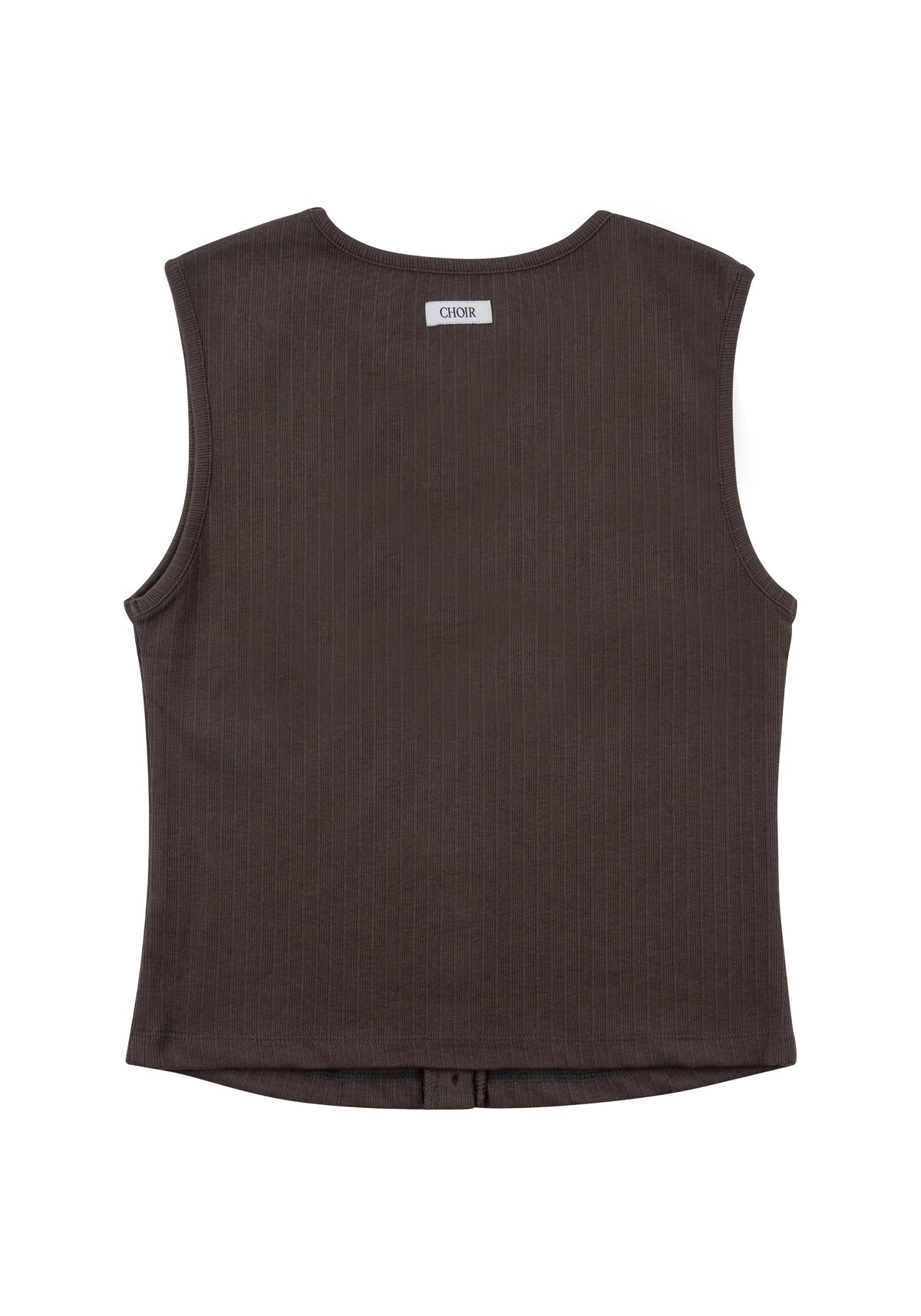 Rib Henley Tank 羅紋亨利背心-Gray