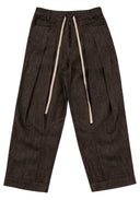 Voluminous Drawstring Trousers 立體量感綁帶長褲-Black