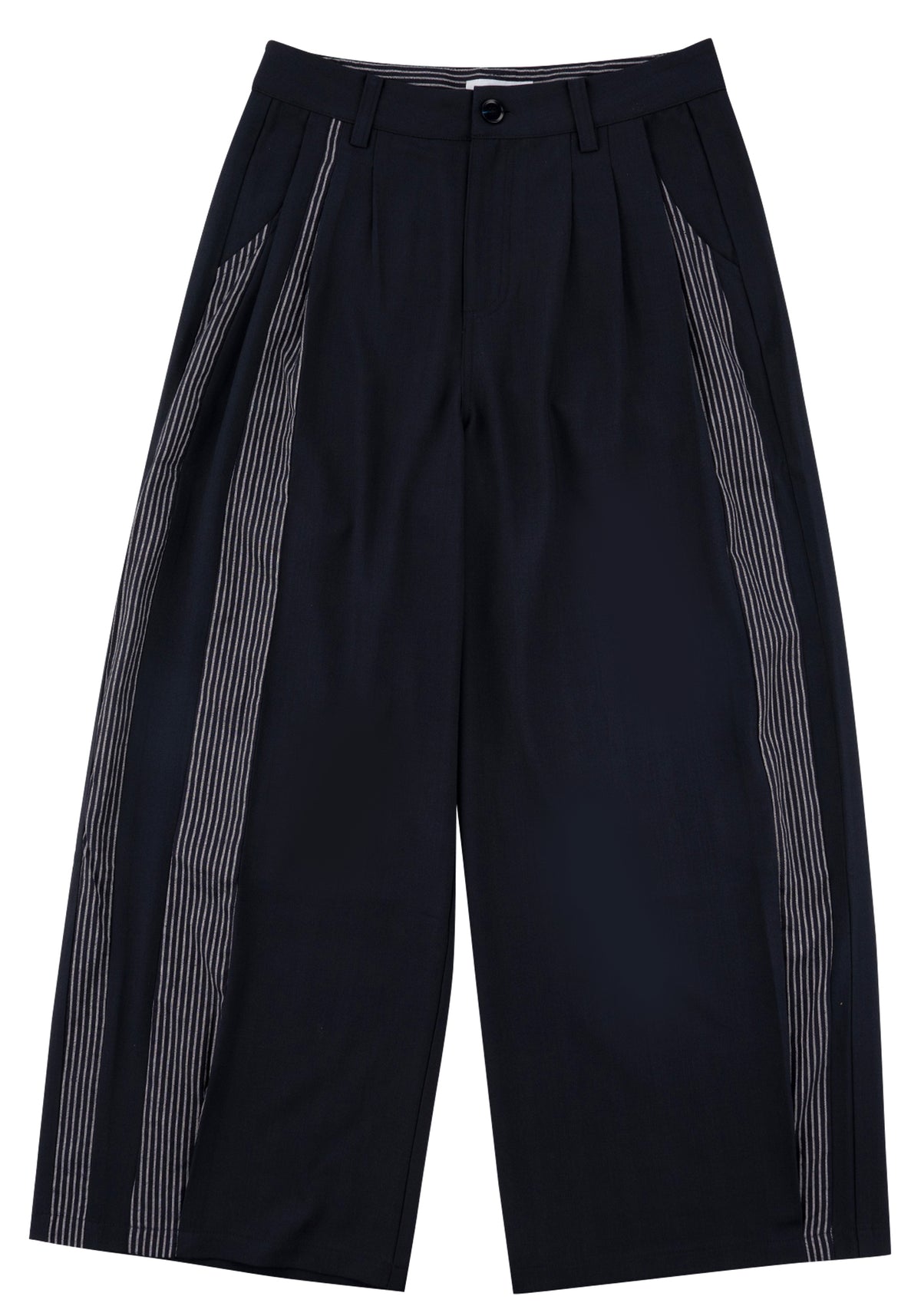 Pleated Panel Trousers 拼接打褶西裝褲-Navy