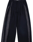 Pleated Panel Trousers 拼接打褶西裝褲-Navy