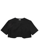 Cropped Short-Sleeve Blazer 短袖短版西裝外套-Gray