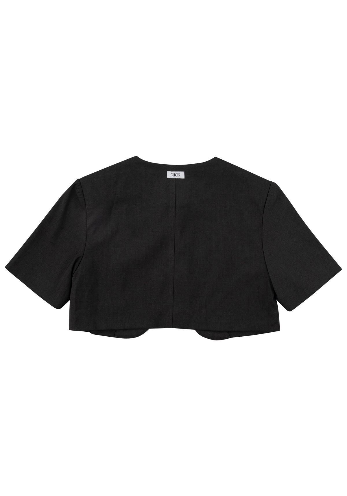 Cropped Short-Sleeve Blazer 短袖短版西裝外套-Gray