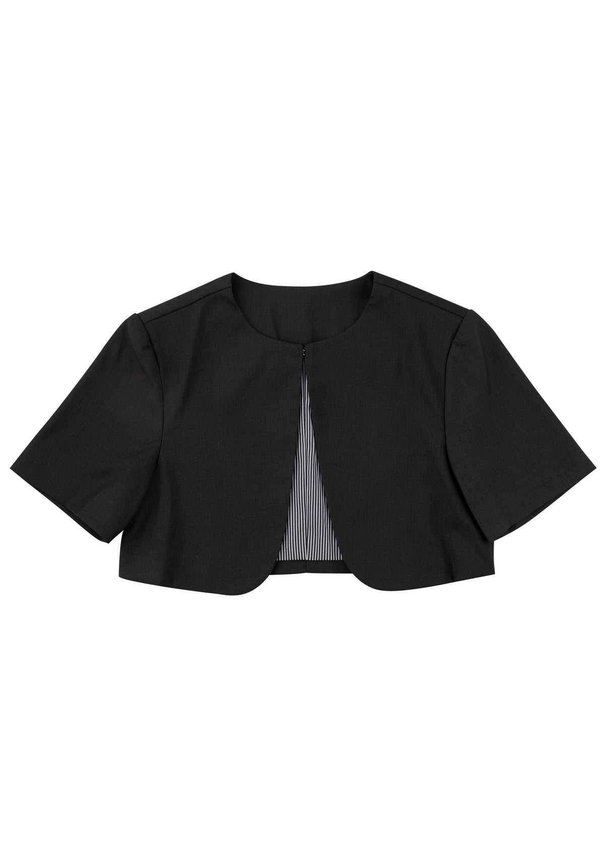 Cropped Short-Sleeve Blazer 短袖短版西裝外套-Gray
