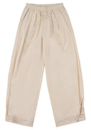 Pull-On Wide Trousers 鬆緊寬版長褲-Beige