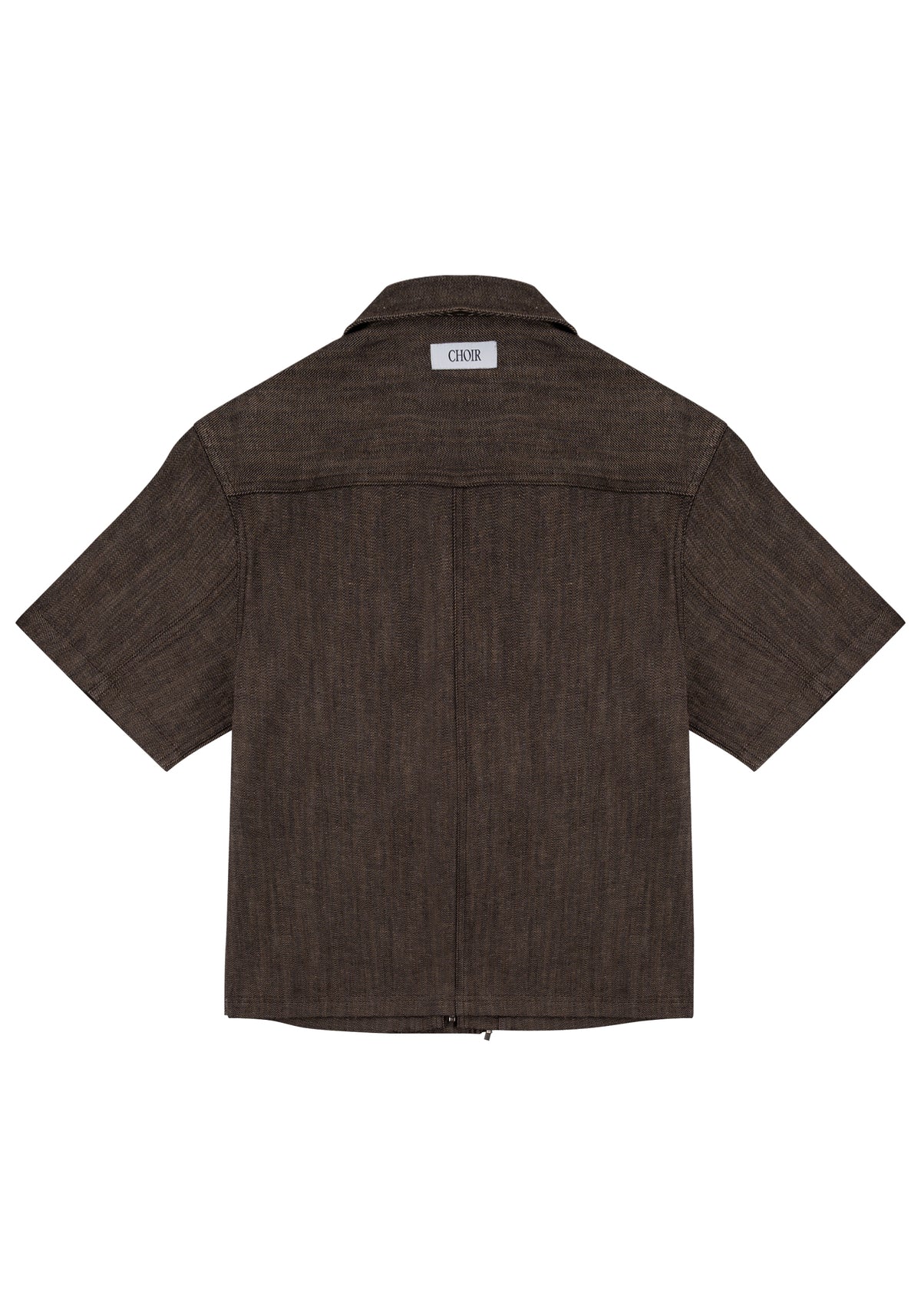 Structured V-Neck Shirt 結構式 V 領襯衫-Black