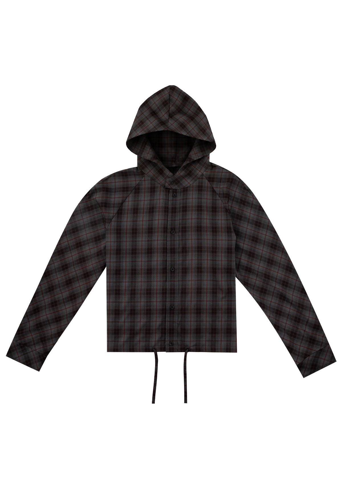 Raglan Hooded Shirt 拉克蘭連帽襯衫-Gray