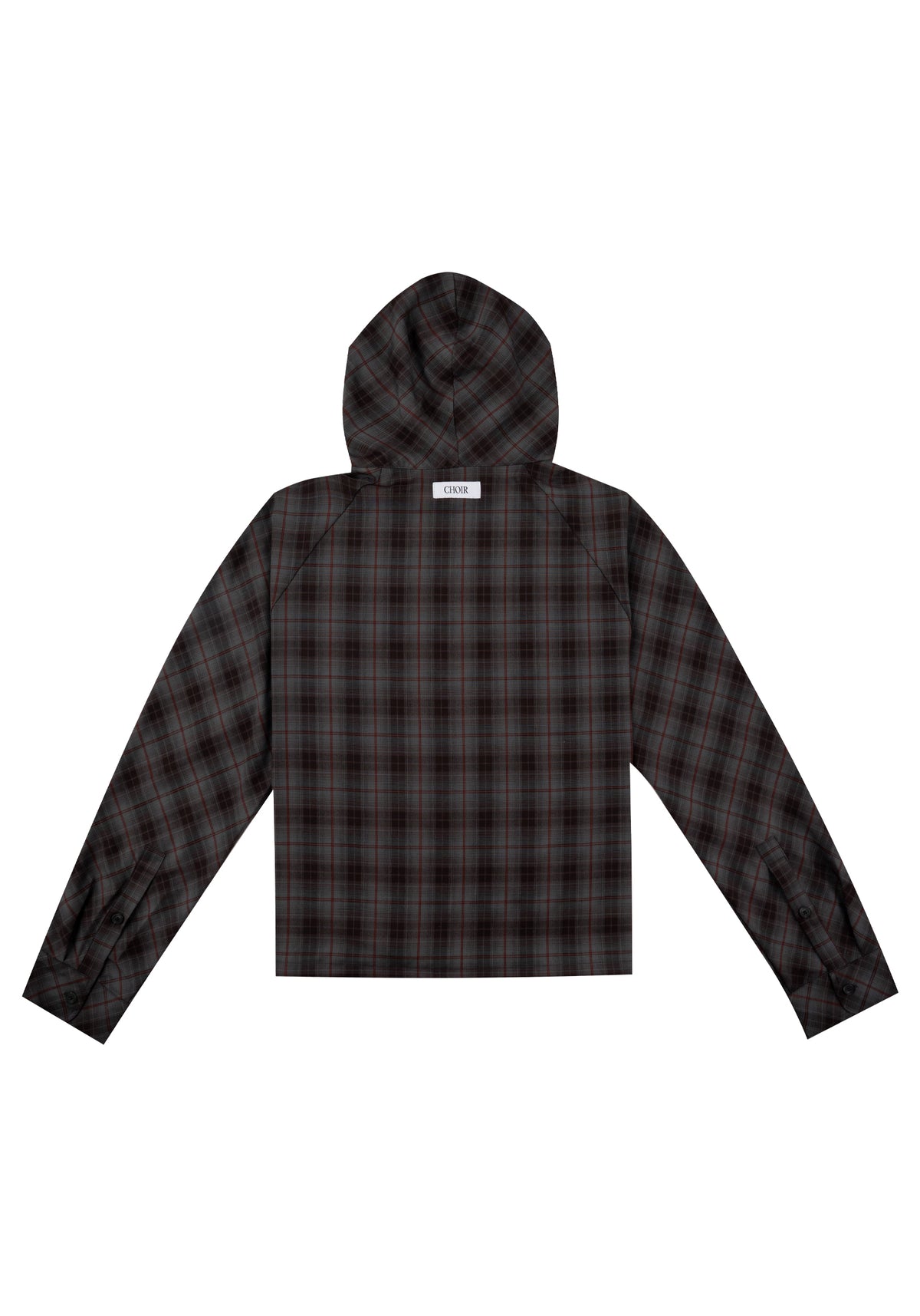 Raglan Hooded Shirt 拉克蘭連帽襯衫-Gray