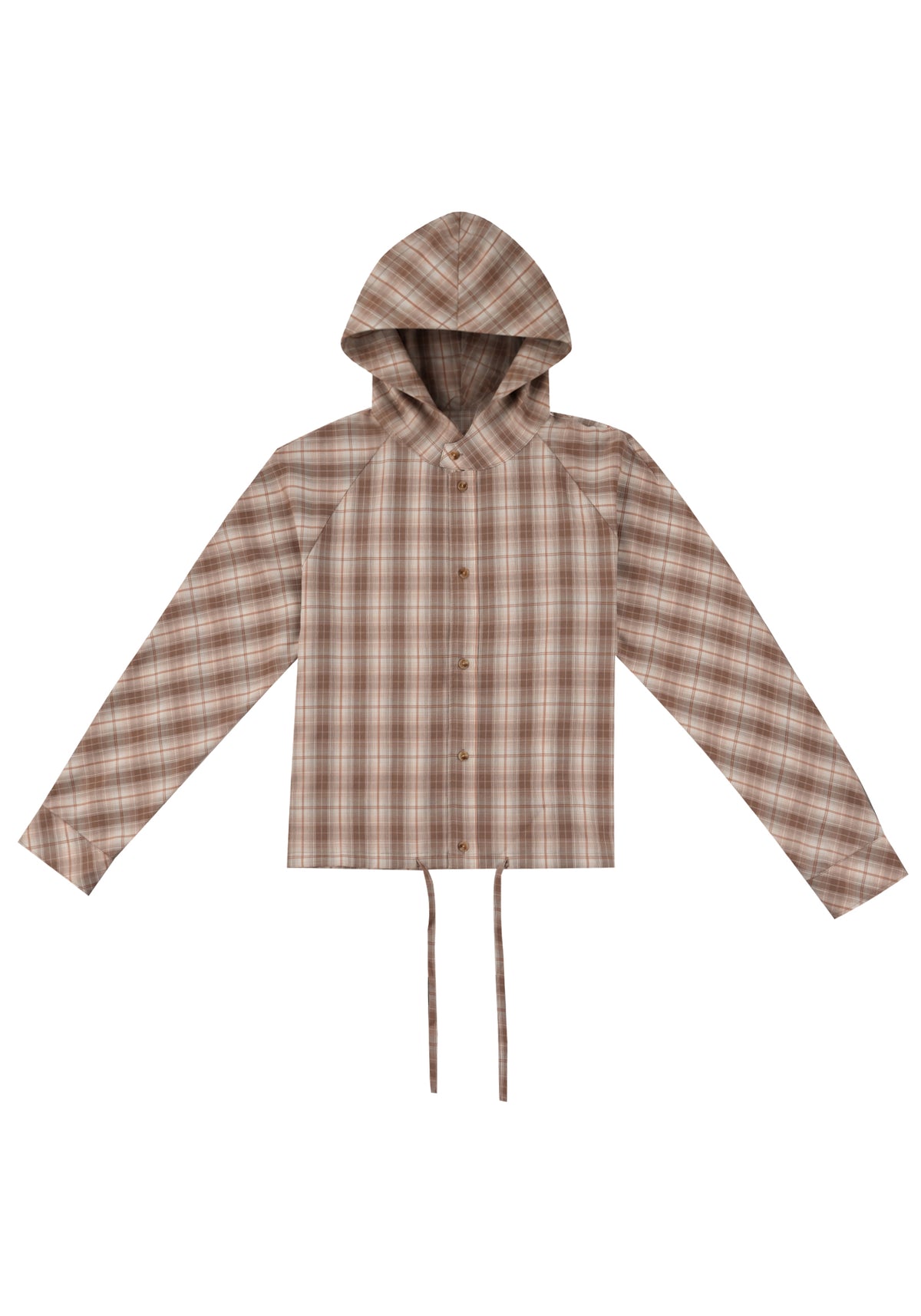 Raglan Hooded Shirt 拉克蘭連帽襯衫-Khaki