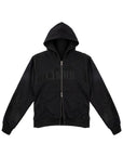 Textured Lace Hoodie 蕾絲拼接連帽外套-Black