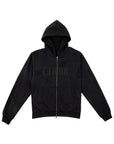 Textured Lace Hoodie 蕾絲拼接連帽外套-Black