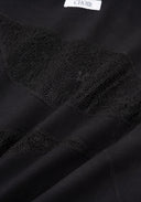 Textured Lace Hoodie 蕾絲拼接連帽外套-Black