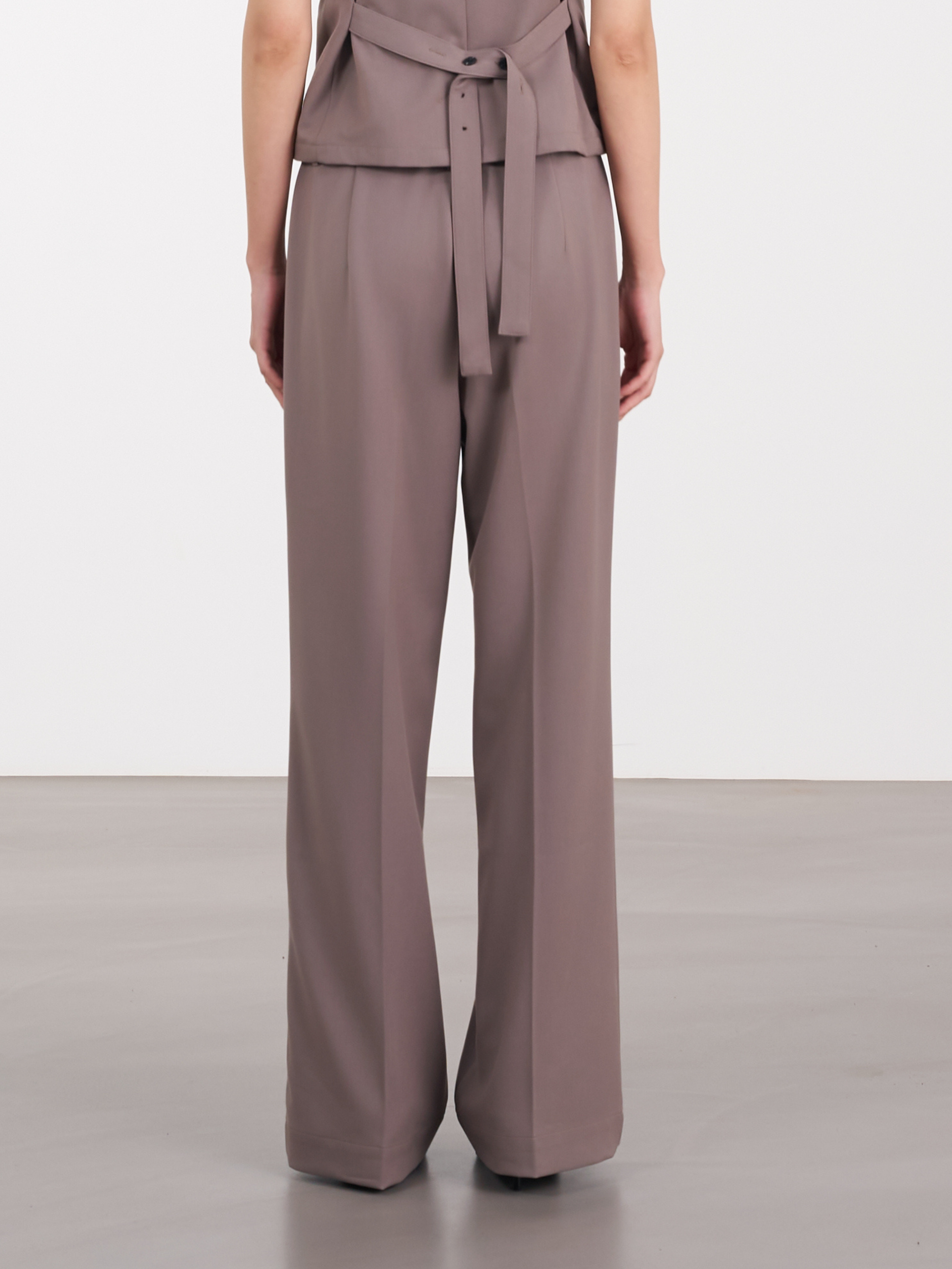 Fluid Pleated Trousers 中腰打褶長褲 - Mocha Gray