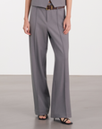 Fluid Pleated Trousers 中腰打褶長褲 - Gray