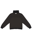 Rib Collar Sweatshirt 拼接上衣-Black