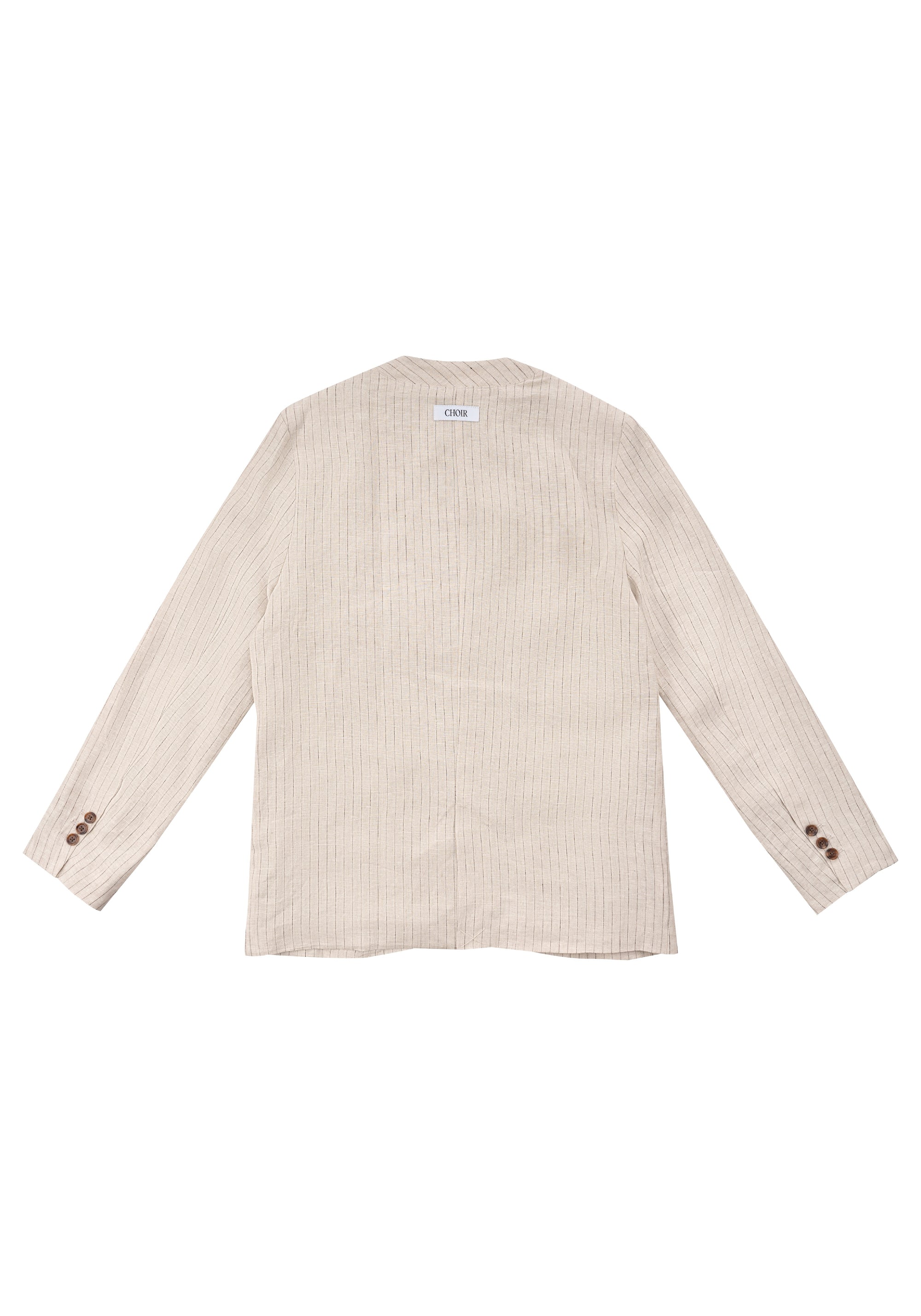 Shirt Jacket 直條休閒西裝外套 - Beige