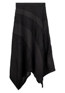 Wrap Midi Drape Skirt 垂墜中長裙-Black