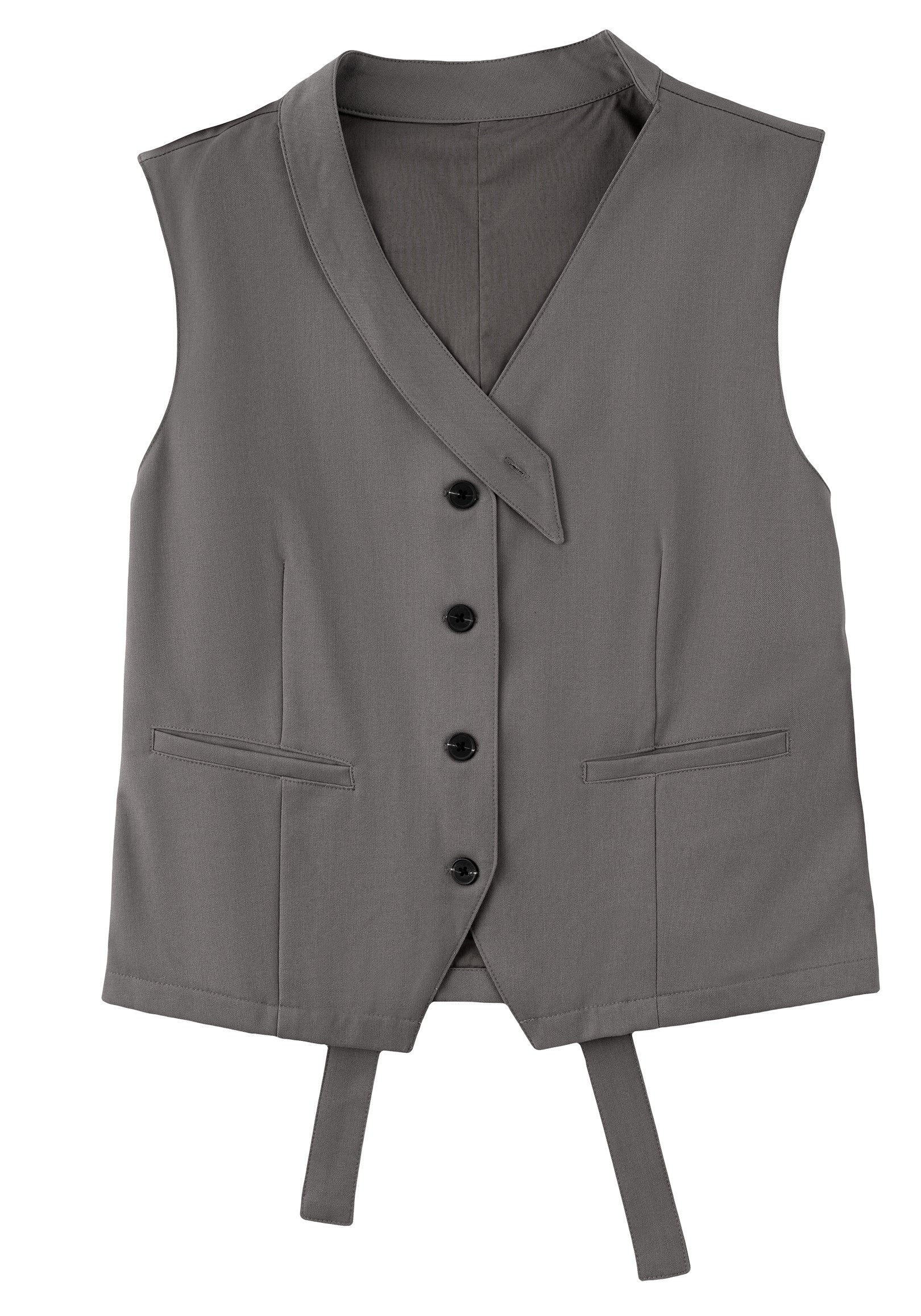 Asymmetric Wrap Vest 不對稱裹式背心-Gray