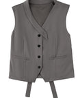 Asymmetric Wrap Vest 不對稱裹式背心-Gray