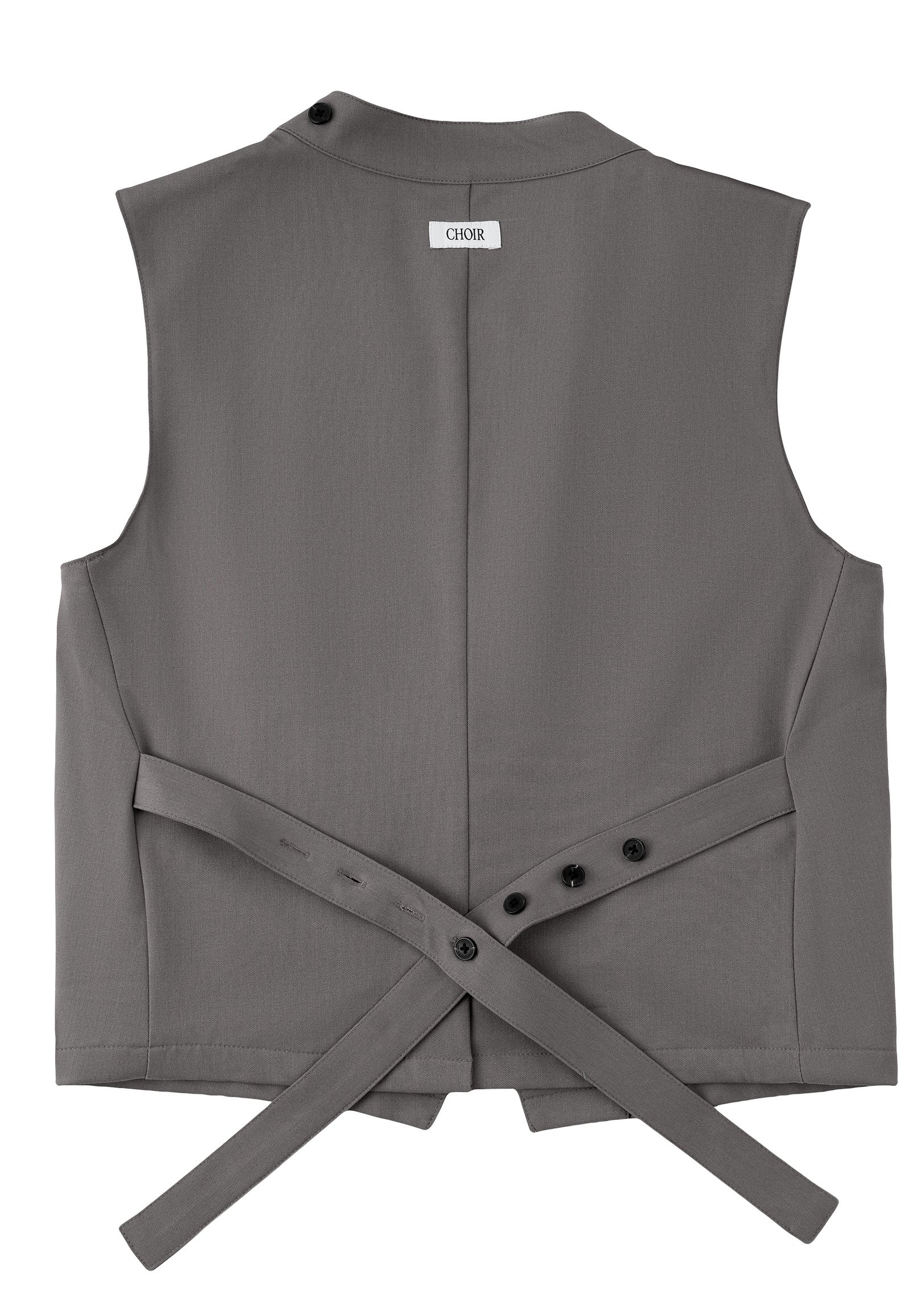 Asymmetric Wrap Vest 不對稱裹式背心-Gray