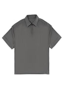 Jacquard Zip Shirt 緹花針織Polo衫-Gray