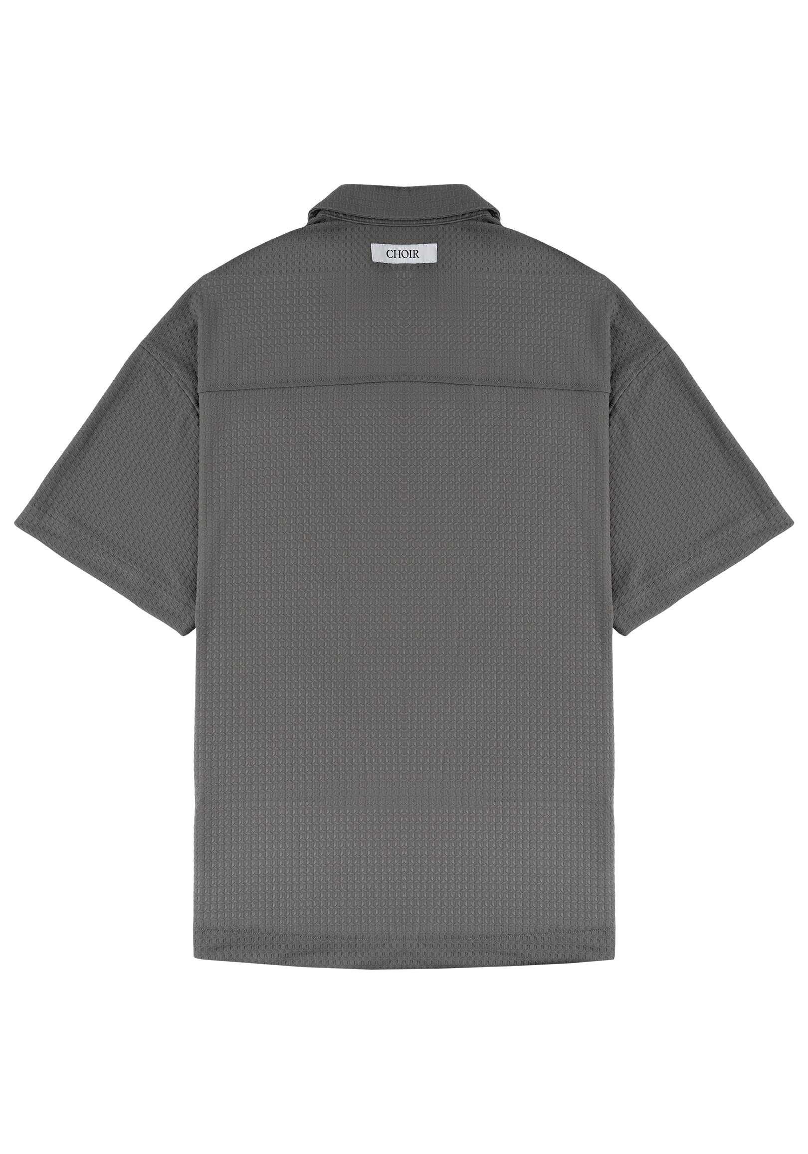 Jacquard Zip Shirt 緹花針織POLO 衫 - Grey