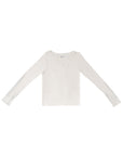 Asymmetric Placket Long-Sleeve Top 不對稱門襟長袖上衣-White
