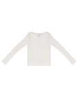 Asymmetric Placket Long-Sleeve Top 不對稱門襟長袖上衣-White