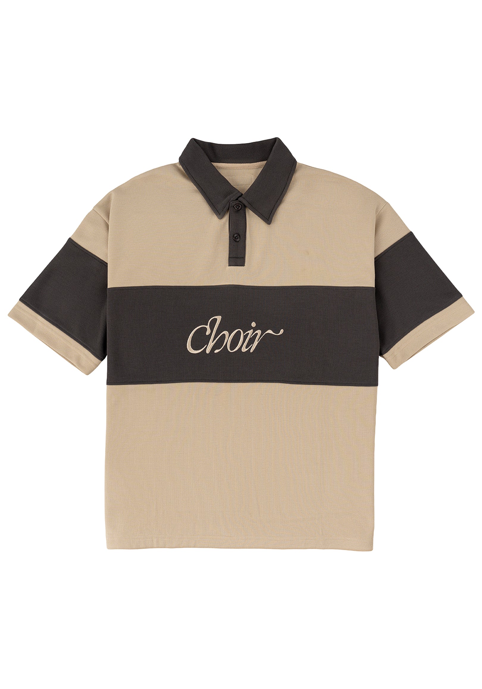 Striped Logo Polo Shirt 條紋logo Polo 衫 - KHAKI