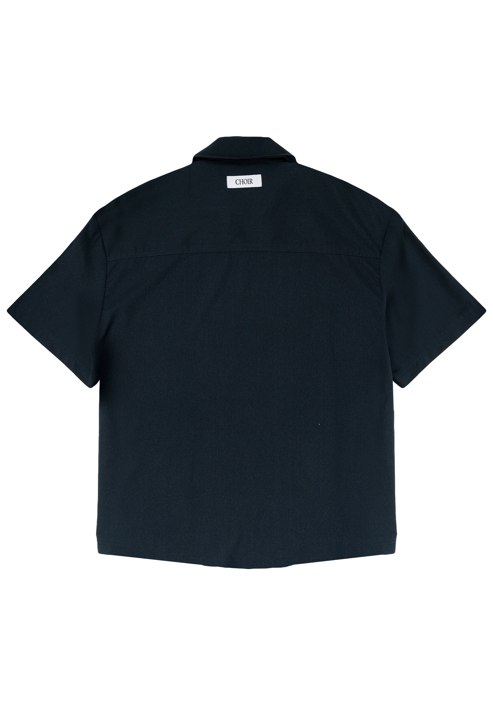 Layered Pocket Shirt 拼接口袋短袖襯衫 - NAVY