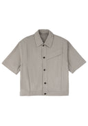 Asymmetric Seam Denim Shirt 不對稱結構牛仔襯衫-Gray