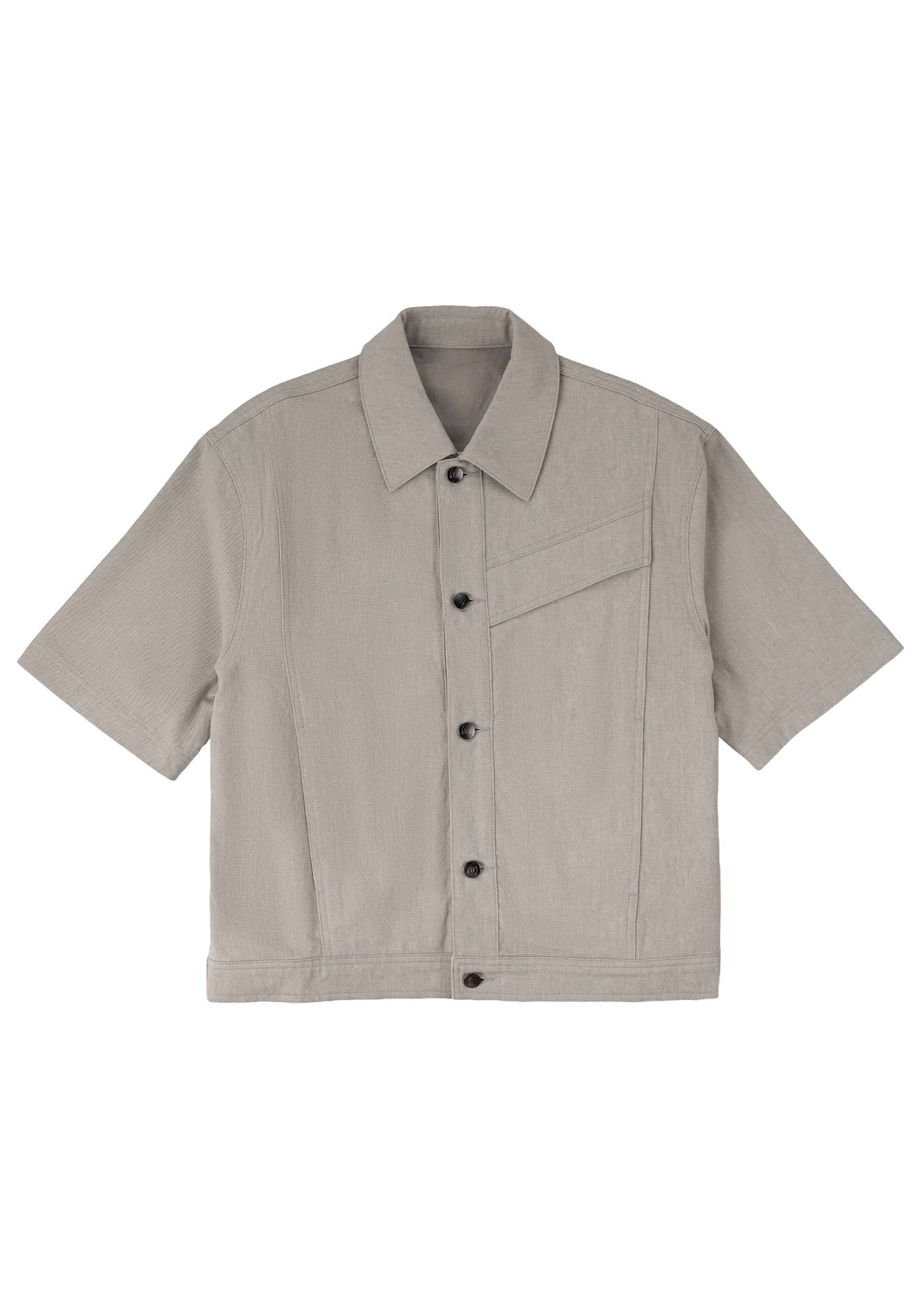 Asymmetric Seam Denim Shirt 不對稱結構牛仔襯衫 - GREY