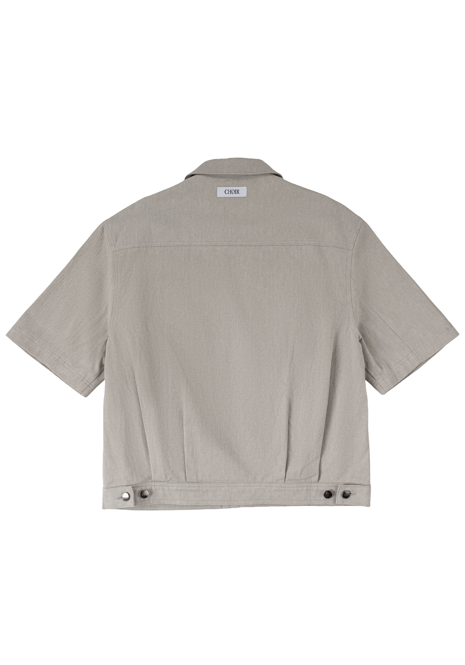 Asymmetric Seam Denim Shirt 不對稱結構牛仔襯衫 - GREY