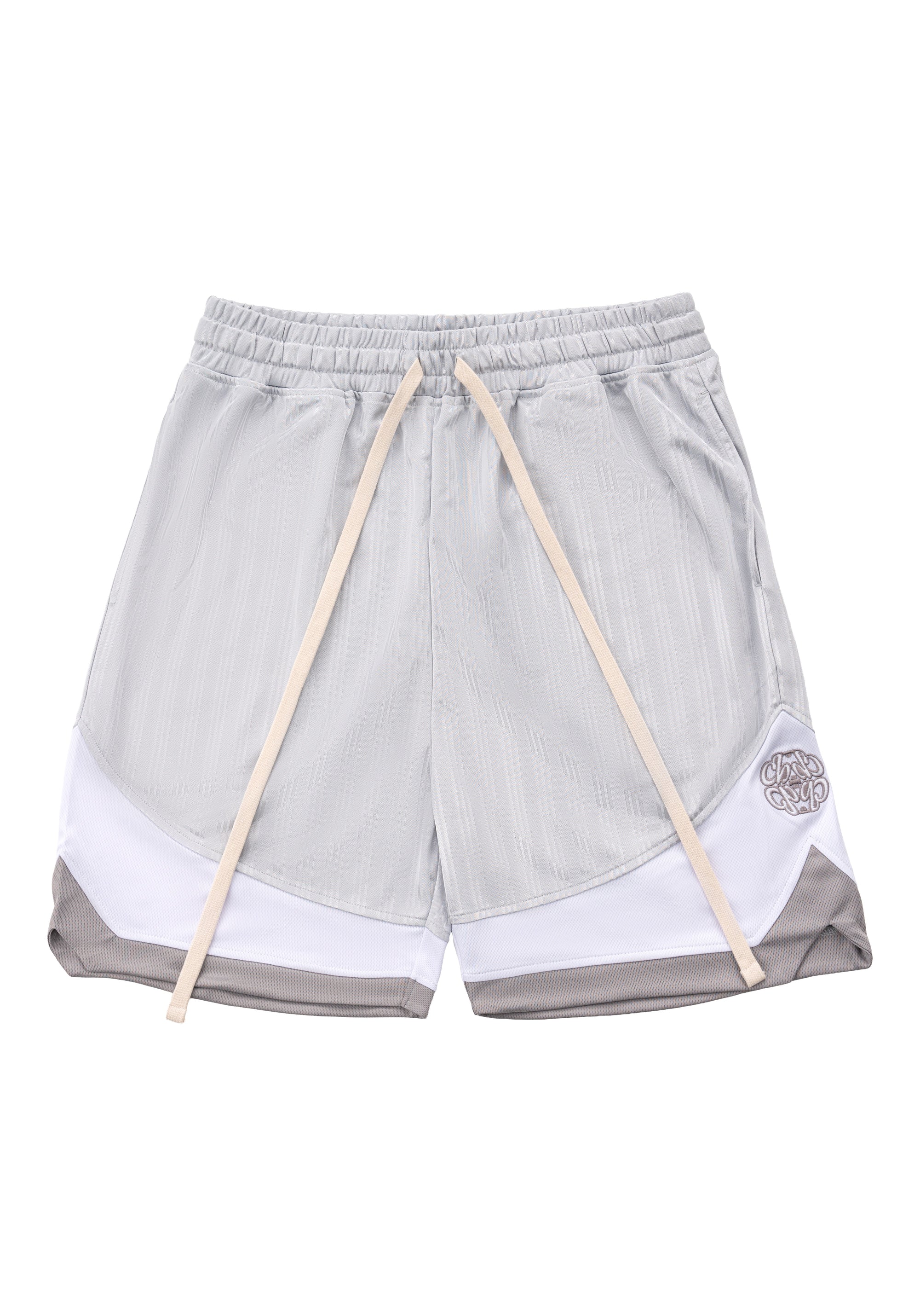 Panel Shorts 刺繡拼接休閒球褲 - GREY