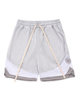 Panel Shorts 刺繡拼接休閒球褲 - GREY